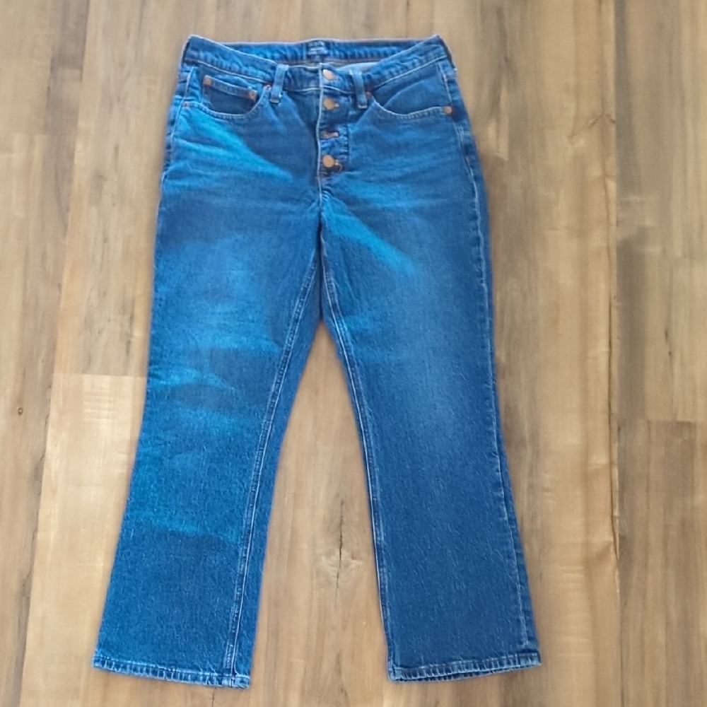 J. Crew Blue Crop Flare Leg Jeans